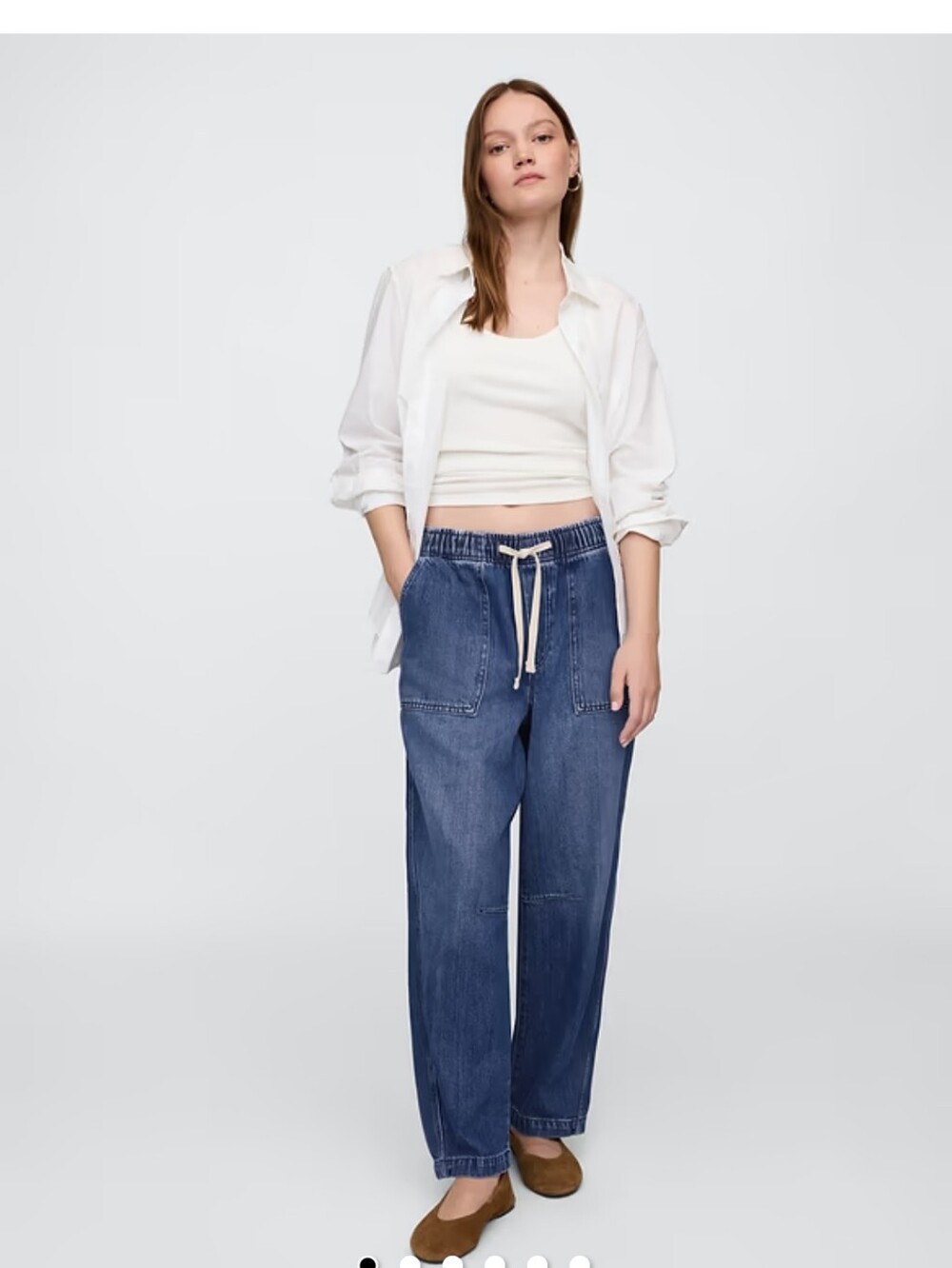 GAP Pull-On Soft Barrel Jeans.